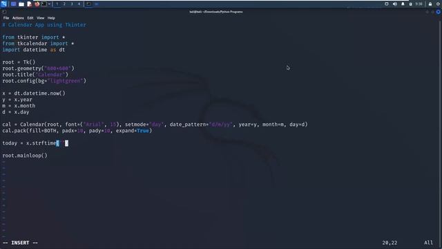 Simple Calendar GUI using Tkinter | Python Mini Project - Leisure Codes смотреть онлайн