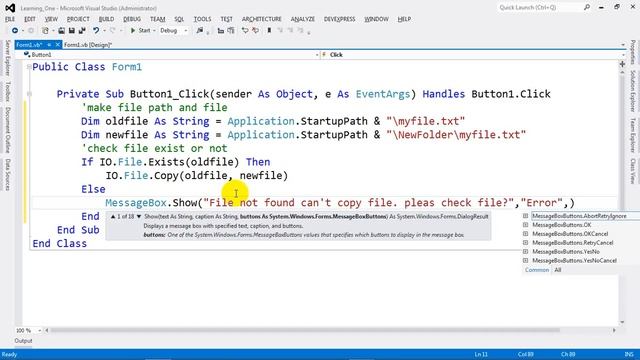 How to Check File Exist and Copy File in VB NET 2012 смотреть онлайн