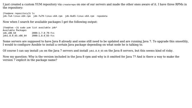 DevOps & SysAdmins: Own yum repository strange package naming with Oracle JDK смотреть онлайн