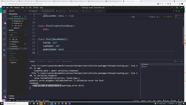FastAPI Response Model: Part #54 Python API Course смотреть онлайн