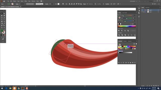 How to draw a Pepper in Adobe Illustrator - Easy tutorial for beginner смотреть онлайн
