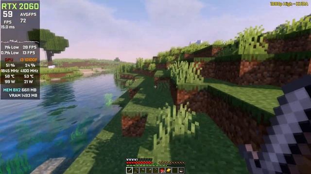 Minecraft | RTX 2060 + i3 10100F ( 1080p 10 Shaders ) смотреть онлайн