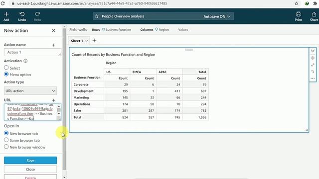 Quicksight Tutorials: Drill Through Report, Passing URL Action in Amazon Quicksight. смотреть онлайн