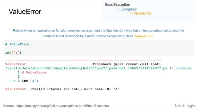 ValueError | Python | Tutorial смотреть онлайн