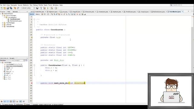 Object-oriented programming (OOP)- JAVA - Snake Game -1- lesson 8- برمجة غرضية التوجه - لعبة الثعبا смотреть онлайн
