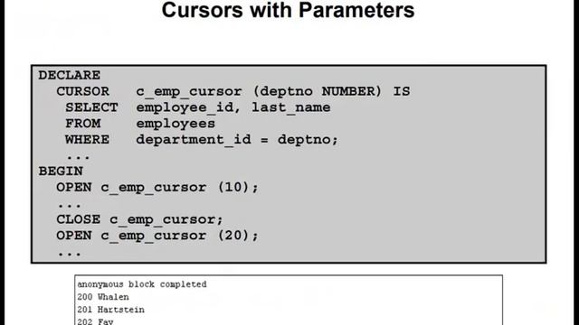 Cursors with Parameters 58 смотреть онлайн