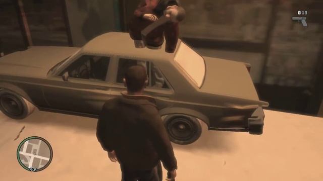 GTA 4 человек (труп) застрял в машине смотреть онлайн