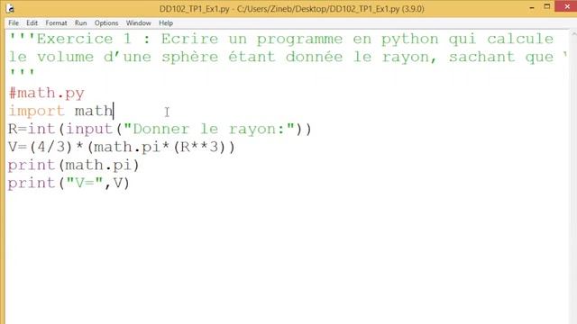 Python , / Exercice : utilisation du module math смотреть онлайн