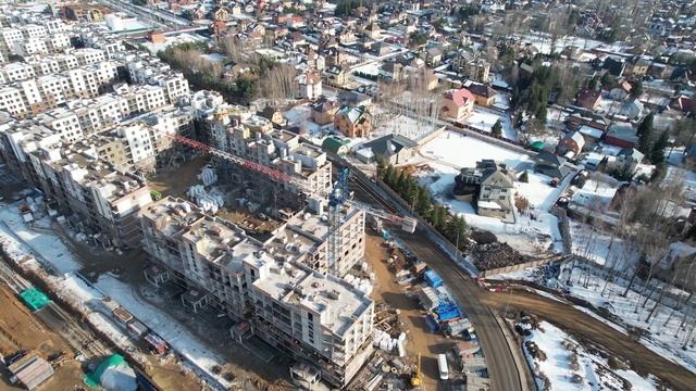ЖК Императорские Мытищи — съёмка с воздуха (март 2023) смотреть онлайн