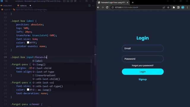Animated Login Form using HTML and CSS | Login Page using HTML CSS смотреть онлайн