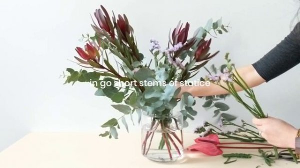 Leucadendron and anthurium flower arrangement tutorial
