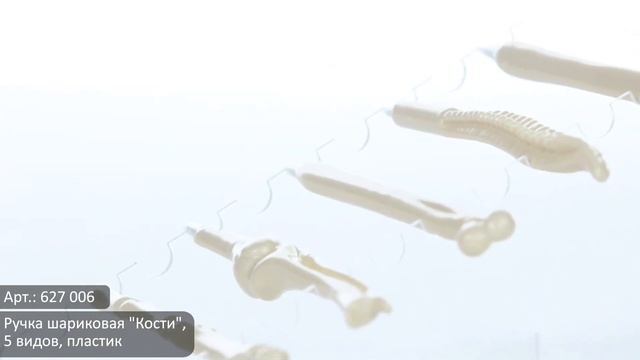 Видеообзор от ТМ Clipstudio: Ручка шариковая "Кости", 5 видов, пластик (Арт. 627-006) смотреть онлайн