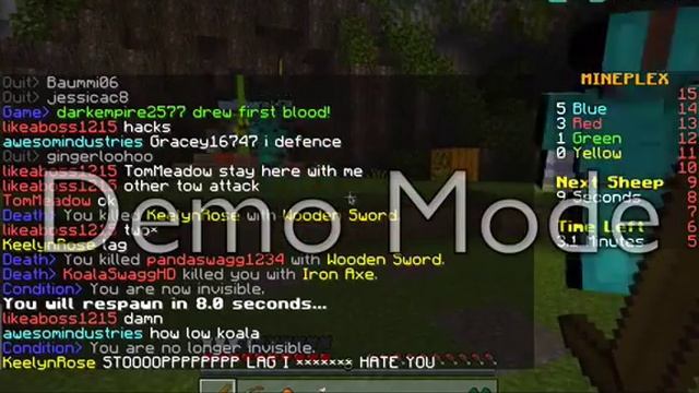 Minecraft mini game Sheep Quest Go Blue смотреть онлайн