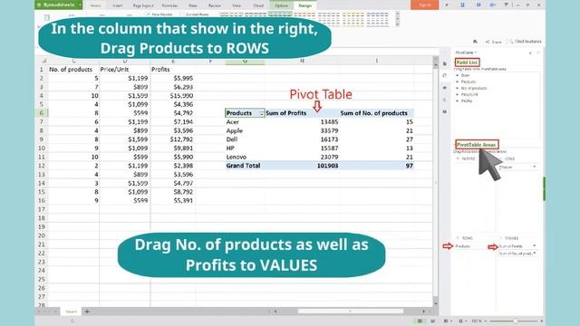 [WPS Office] Excel 1.1: How to Create a Pivot Table using WPS Spreadsheet [Tutorial] смотреть онлайн