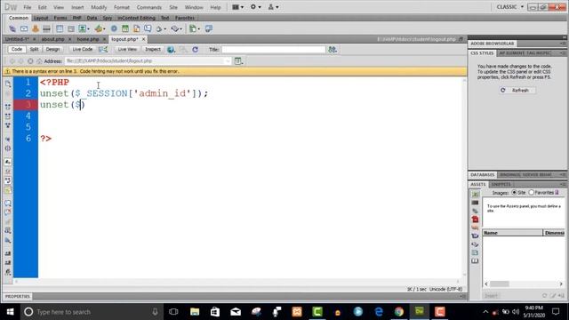 Logout Page | Student Registration System in PHP/MySQLI | Part - 11 смотреть онлайн