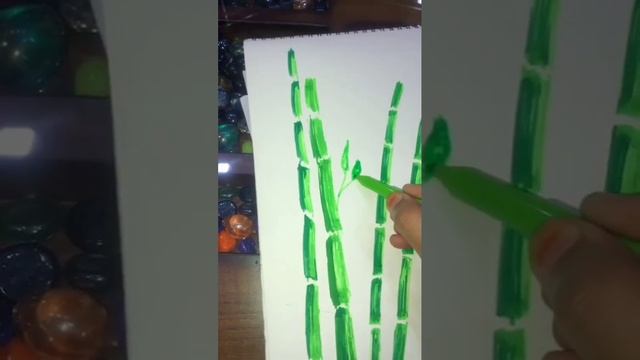 How to draw Bamboo trees and water pond drawing|bamboo acrylic drawing|Skech pen painting смотреть онлайн