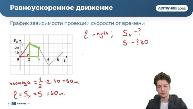 Равномерное и равноускоренное движение | 99 БАЛЛОВ смотреть онлайн
