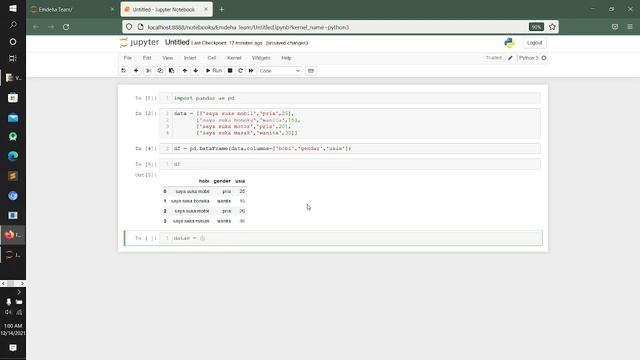 Membuat dataframe di Pandas Python || Tutorial DataFrame Pandas || Jupyter Notebook смотреть онлайн