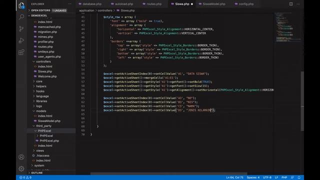 Export Database ke Excel dengan PHPExcel - Codeigniter смотреть онлайн