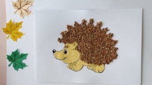 ОСЕННЯЯ ПОДЕЛКА для детей - ЁЖИК ? / АППЛИКАЦИЯ из крупы и цветной бумаги / CRAFTS / DIY