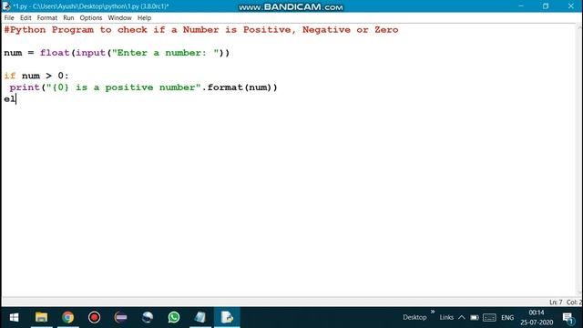 Python Program to check if a Number is Positive, Negative or Zero. смотреть онлайн