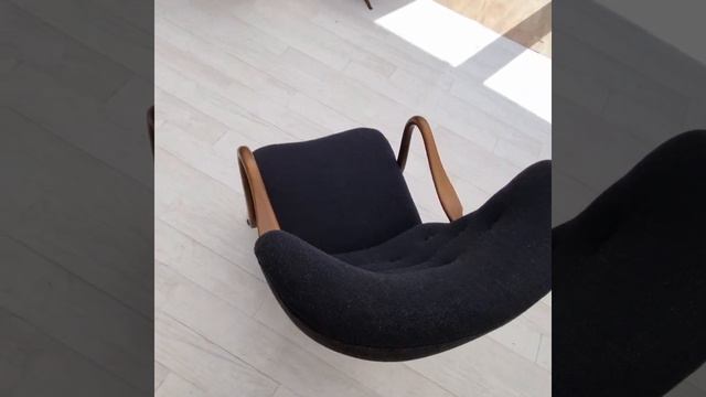 60s, Danish design by Alfred Christensen, renovated high-backed armchair, furniture wool. смотреть онлайн