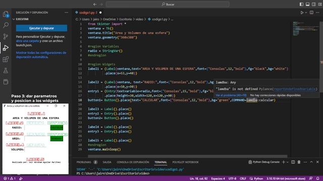CALCULADORA DE AREA Y VOLUMEN | Python Tkinter place tutorial | смотреть онлайн