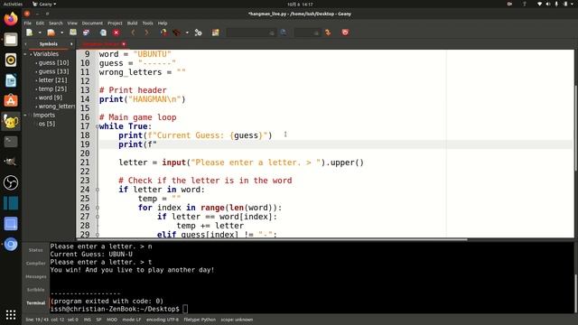 Simple Hangman Game with ASCII Graphics смотреть онлайн