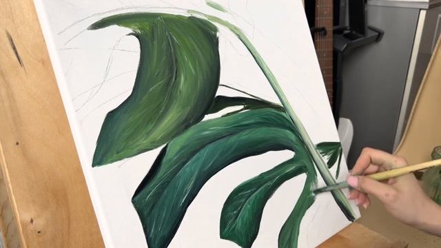 Interior painting/Интерьерная картина Monstera leaves/Листья Монстеры смотреть онлайн
