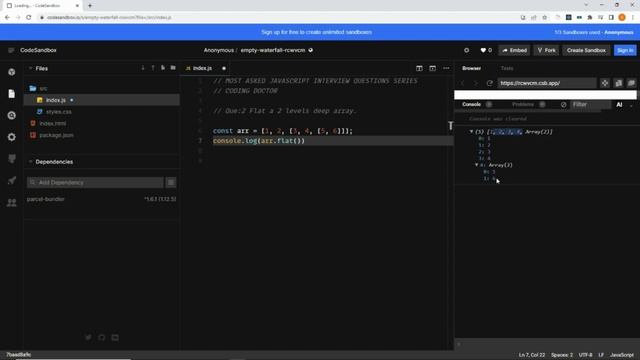 JavaScript Interview Questions | How to Flat Nested Array | JavaScript Coding Questions смотреть онлайн