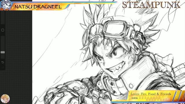 Drawing Natsu Steampunk Redesign - Fairy Tail | Anime Manga Sketch смотреть онлайн