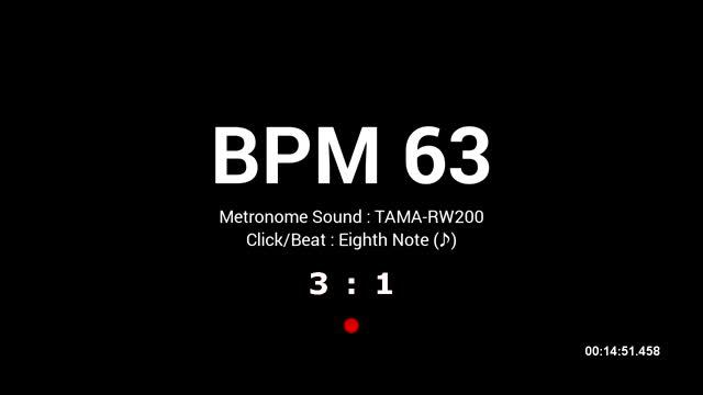 Metronome BPM 63 / TAMA-RW200 / 8th смотреть онлайн