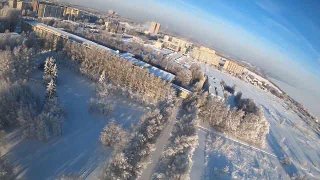 Кампус УлГТУ зимой, вид с воздуха, Северо-восточная сторона смотреть онлайн