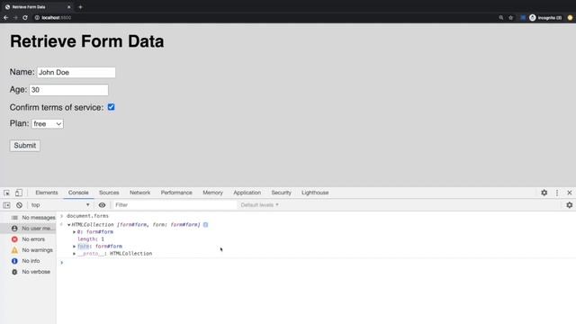 СВЯЗЫВАЕМ HTML Form C JavaScript. ВСЕ СПОСОБЫ ПОЛУЧЕНИЯ ДАННЫХ. FormData. смотреть онлайн