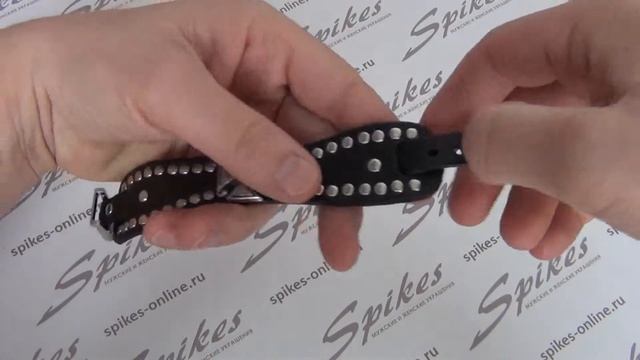 Браслет Spikes черный с мальтийским крестом BR-000096 смотреть онлайн