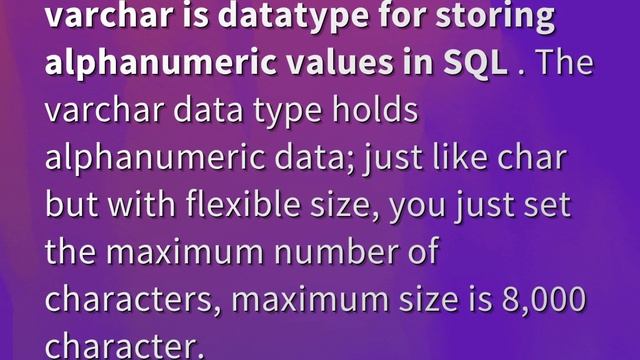 Is varchar alphanumeric? смотреть онлайн