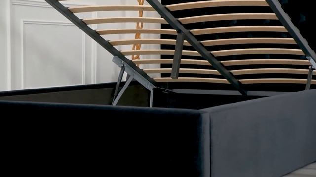 Кровать Барокко 120х200, велюр, цвет черный смотреть онлайн