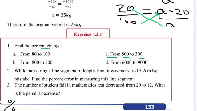 Ethiopian Grade 7 Maths 4#12 Application Of Percentage In Percent Change