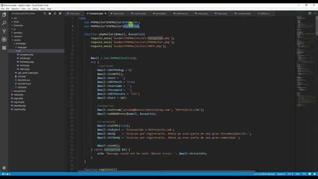 Sistema de Registro y Login con PHP y MySQL – Bonus – Enviando correos con PHPMailer смотреть онлайн
