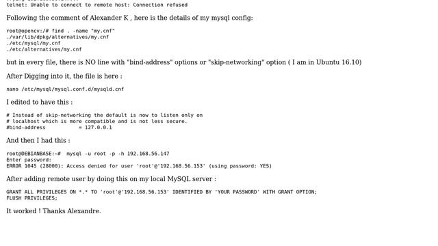 How to write my /etc/host to have MySQL access available from other machines from lan? смотреть онлайн