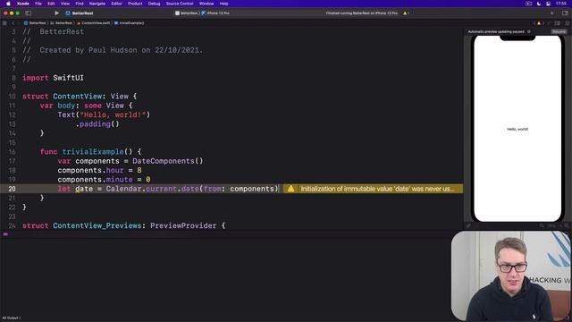 iOS 15: Working with dates – BetterRest SwiftUI Tutorial 3/7 смотреть онлайн