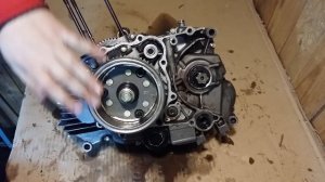 Как разобрать двигатель 164FML #3(Снятие левой крышки картера, ротора магнето и тп.)