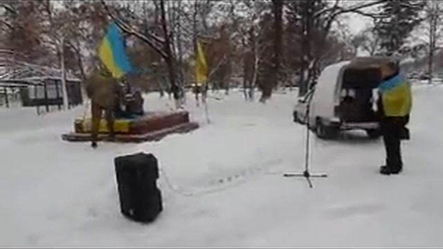 Старобельск - открытие Камня Памяти (камень памяти) - 22.01.15 - День Соборности Украины смотреть онлайн
