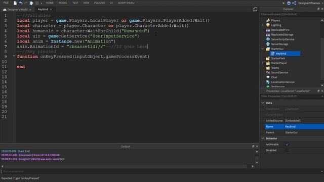 ROBLOX How to Make Animation Play |Keybind смотреть онлайн
