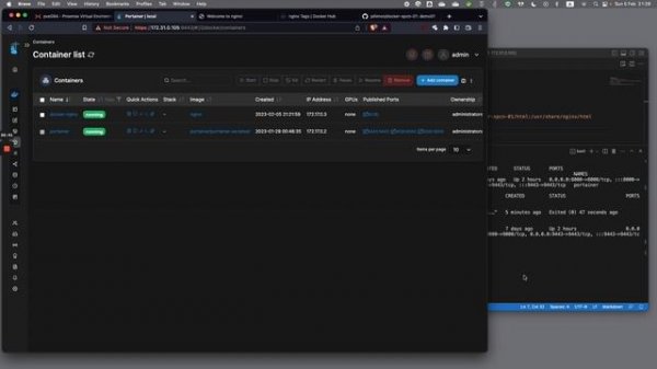 docker-spcn-01: run, docker compose, portainer  VScode with Remote SSH