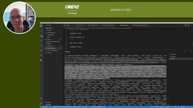 Real-time analytics dashboard with Streamlit, Pinot & Kafka | Mark Needham | Conf42 Python 2022 смотреть онлайн
