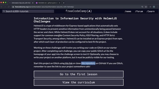 00 - Introduction to Information Security with HelmetJS Challenges - freeCodeCamp смотреть онлайн