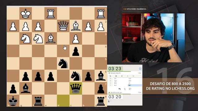 Desafio De 800 A 2500 De Rating No Lichess.org | Episódio 16