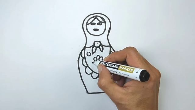 Bolalar uchun qo'g'irchoq rasm chizish/Drawing doll for children/Рисование матрешка для детей смотреть онлайн