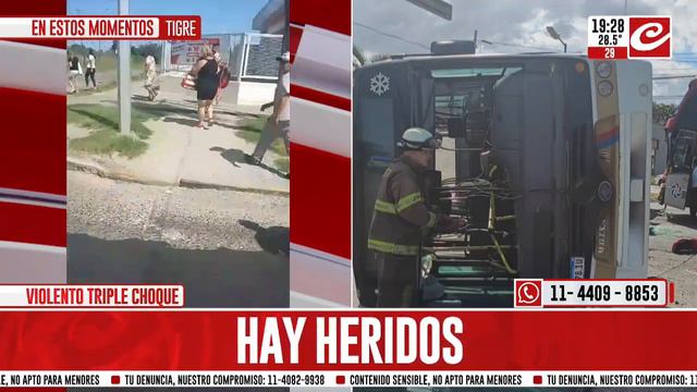 Colectivo embistió a micro de larga distancia y volcó: hay heridos смотреть онлайн